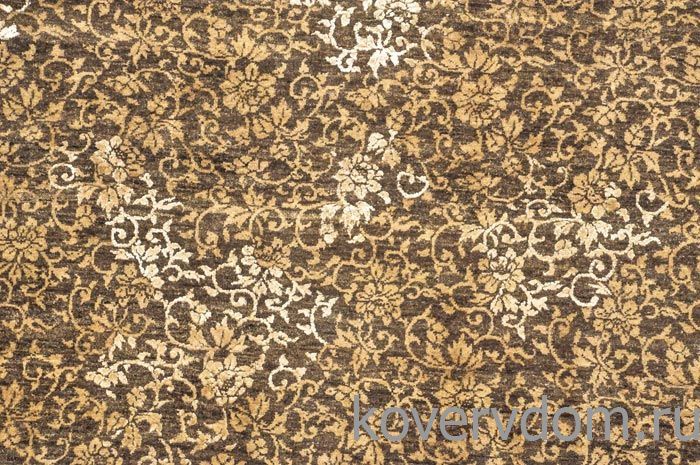 Ковер ручной работы из шелка и шерсти Silk-Wool Solitude Brown Ivory 